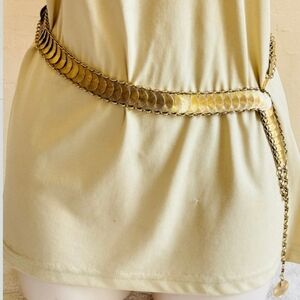 Emmons Coin of the Realm Belt 1970s Slinky Hip Adjustable Gold Tone